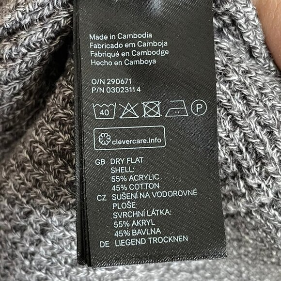 H&M Men’s Gray Knit Sweater Crew Neck Cotton Acrylic Blend Size Small - Picture 4 of 11